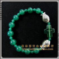 Rosary of the Rosary-Pisces Green Agate hand-decorated Rosary