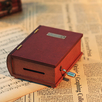 Paper tape music box retro book wooden hand paper belt music box diy birthday gift creative send girl