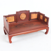 Haolinxuan red acid branch Antique miniature Arhat bed Old Mahogany crafts Small furniture ornaments Wood carving