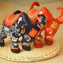 Ethnic style Zodiac cow mascot Fabric doll Zodiac cow cow toy Home decoration Fortune cow doll