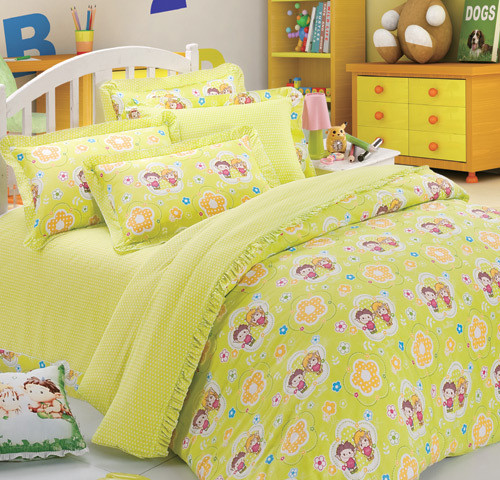 Crown South Korea Dolly TDS3 pure cotton twill children Three sets sweet moment Green B version-Taobao