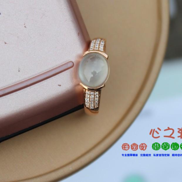 (Xing Jia Workshop) Jade Egg Ring Personalized Custom K Gold Inlaid 9590
