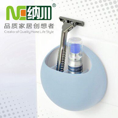 Natkawa Creative Suction Cup Toothbrush Rack Tabletop Small Objects Containing Layer Shelf Cosmetic Shave Knife Finishing Rack Containing Box