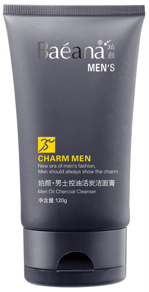 满50包邮 珀颜男士控油活炭洁面膏120g 清洁 不紧绷正品