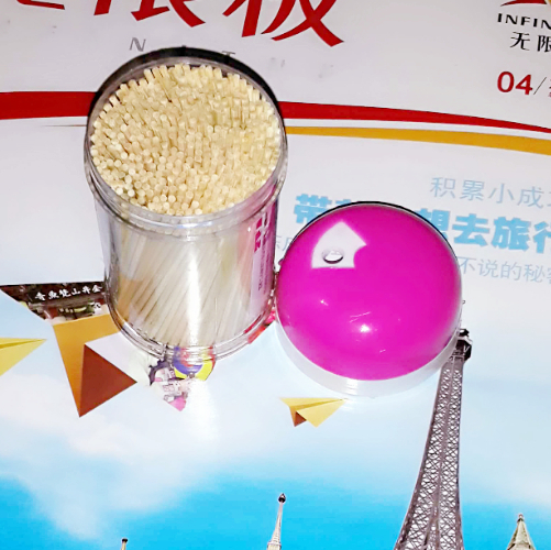 Barrel toothpick Natural bamboo toothpick One head pointed bamboo toothpick 10 boxes