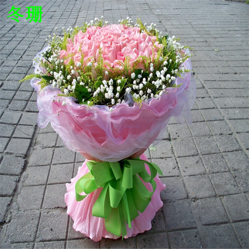 宝坻花店送花33朵粉玫瑰鲜花速递同城塘沽天津涞源县求婚预定七夕