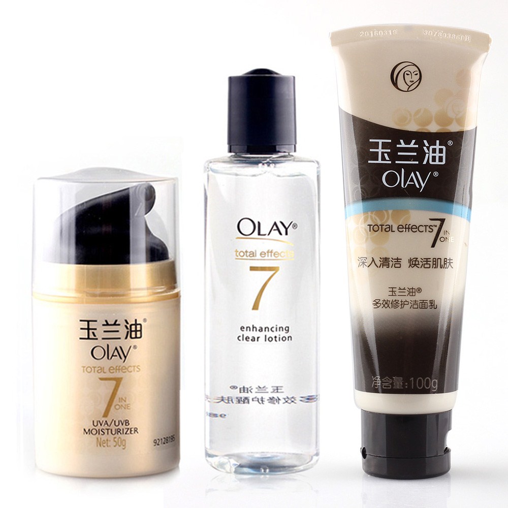 包邮 Olay/玉兰油多效修护洁面乳+醒肤水+防晒霜 爽肤水套装