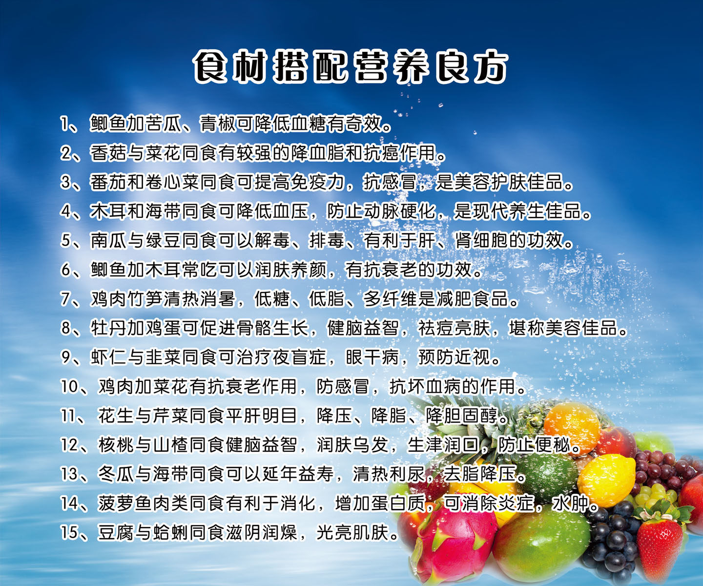 661海报印制展板素材964食材搭配营养良方