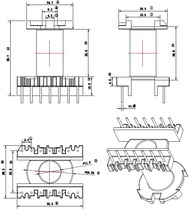 Transformer inductance EC35 vertical 7 7 Bakelite skeleton ER3542 EC3542