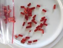 DIY tube beads filled with silver red 2*6mm three-point tube beads 450g 45g cross stitch beads beaded material