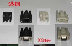 DB9 VGA rubber die black 2 rows of 9 pins single