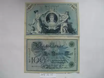 Germany 1908 100 Mark (blue number)