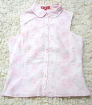 Change to clearance counter ELLE Paris Pink double-layer lining Rose embroidery vest shirt Original 580 SML