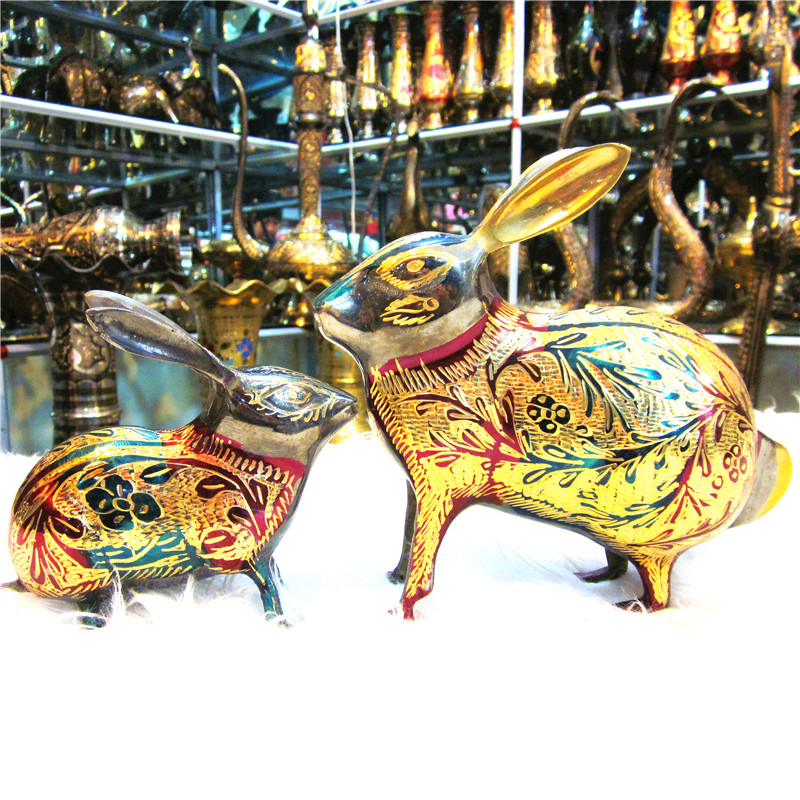 Pakistan Handicraft Direct Pakistan Bronze Bronze Ware Bronze Sculpture Animal Auspicious Rabbit Zodiac Rabbit Craft Gift