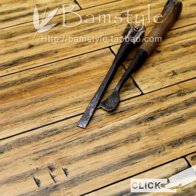 (Java teak)Natural color heavy bamboo hand scraping antique lock heavy bamboo floor-Suitable for geothermal