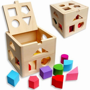 Early Childhood Education Thirteen Holes Mind Box Children's Shape Pairing Toy Porous Geometry Cognition 17-hole Montessori Teaching Aids