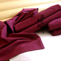 (Sister Liu coarse cloth)Jujube red solid color jujube red old coarse cloth four-piece set