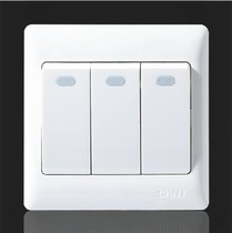 Chint switch socket type 86 NEW7G series NEW7-G009B triple single control switch socket panel