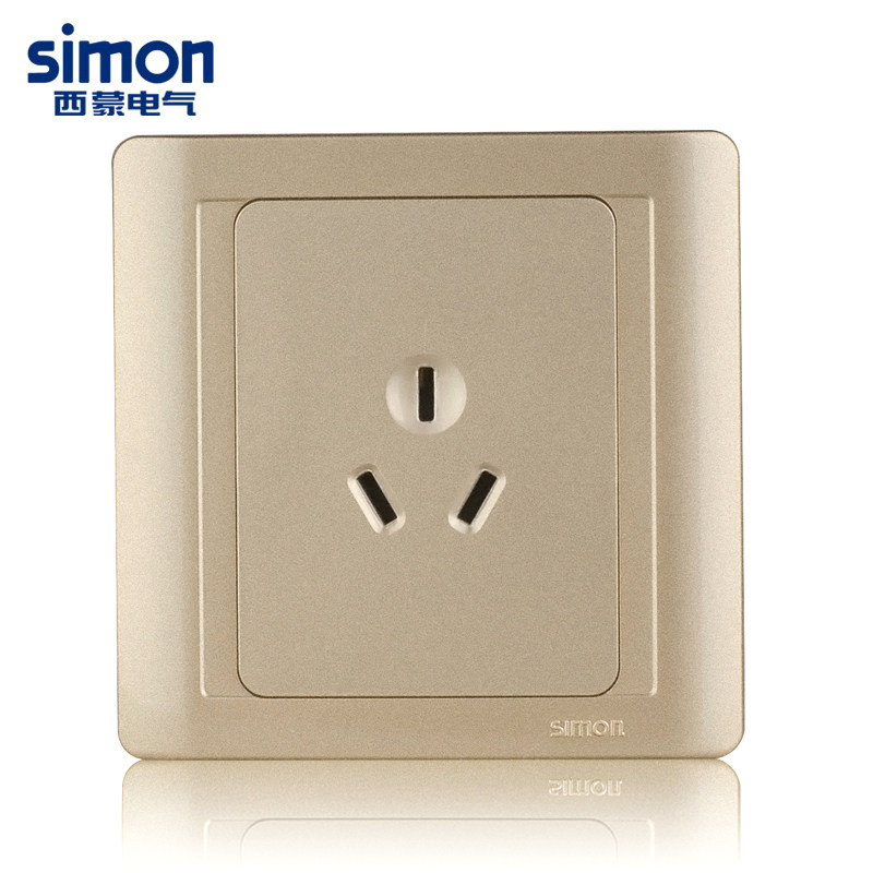 Simon Switch Socket 55 Series Champagne Golden 10A Three-hole socket N51081-56-Taobao