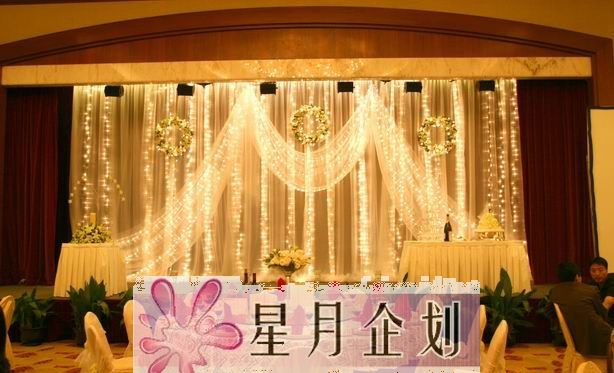 Shanghai wedding arrangement starlight stage background millet lights arrangement small string lights arrangement stage construction