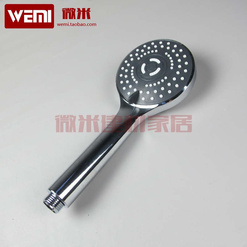 Handheld shower head single head small nozzle shower shower head round three-function multi-gear grey face electroplating shower