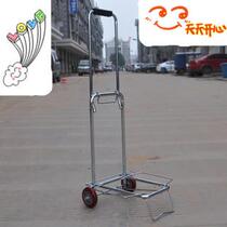 Small red wheel square tube luggage car electroplating luggage car small red wheel luggage car telescopic folding square tube luggage car