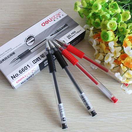 Able 6601 neutrality pen black red blue midfield pen 0 5mm water-based pen signature pen office with pen student