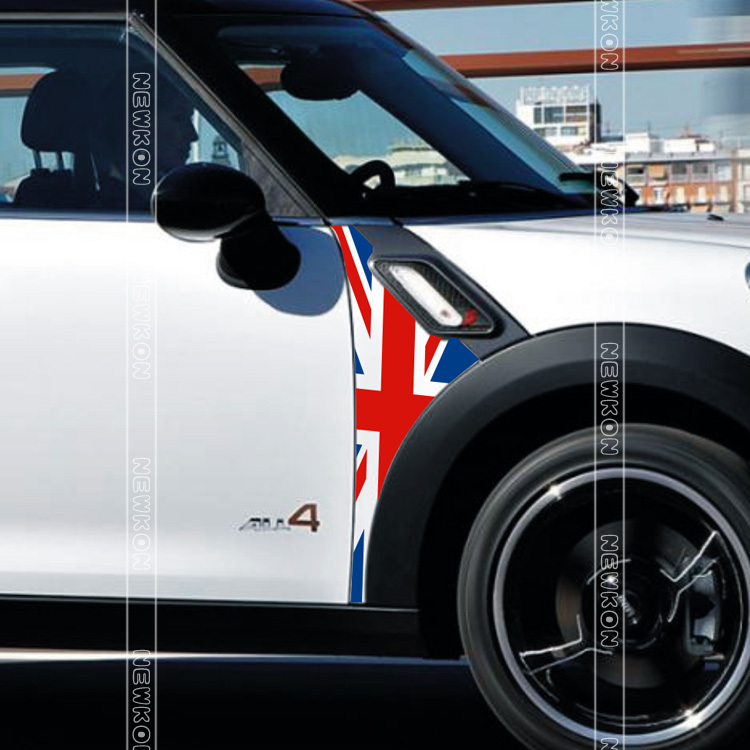 MINI COUNTRYMAN专用 乡下人叶子板贴纸 红蓝米字旗车贴 无需裁剪