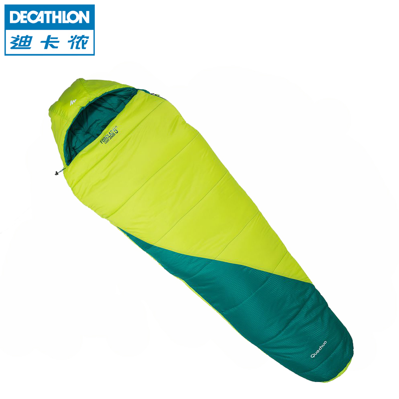 迪卡侬 户外野营睡袋 5度轻便 木乃伊妈咪式 青少年棉睡袋QUECHUA