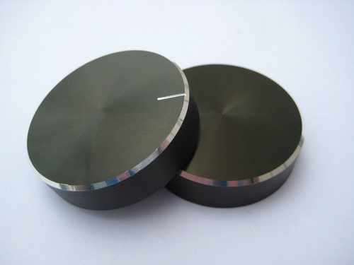 Amplifier knob Volume knob Potentiometer knob Aluminum alloy knob 40X10 black bright side with scale