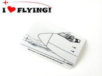 I love flying) pilot and puppy cockpit bus card sticker card meal card sticker FLIGHT CREW
