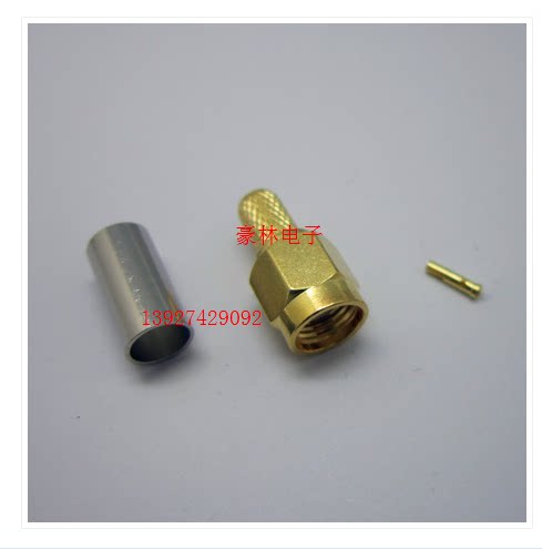 High-quality RP SMA-J-3 High-quality high-frequency SMA male crimp-3 feeder reverse pole needle (inner screw inner hole)