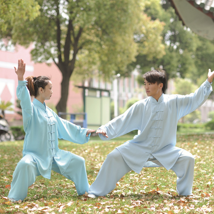 Shenwu sports spring and summer Tai Chi clothing cotton plus silk martial arts performance middle-aged and elderly Tai Chi morning practice men's practice clothes women