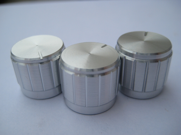 Potentiometer knob knob knob Aluminum alloy knob 17 x 17 silver stripe strip scaling