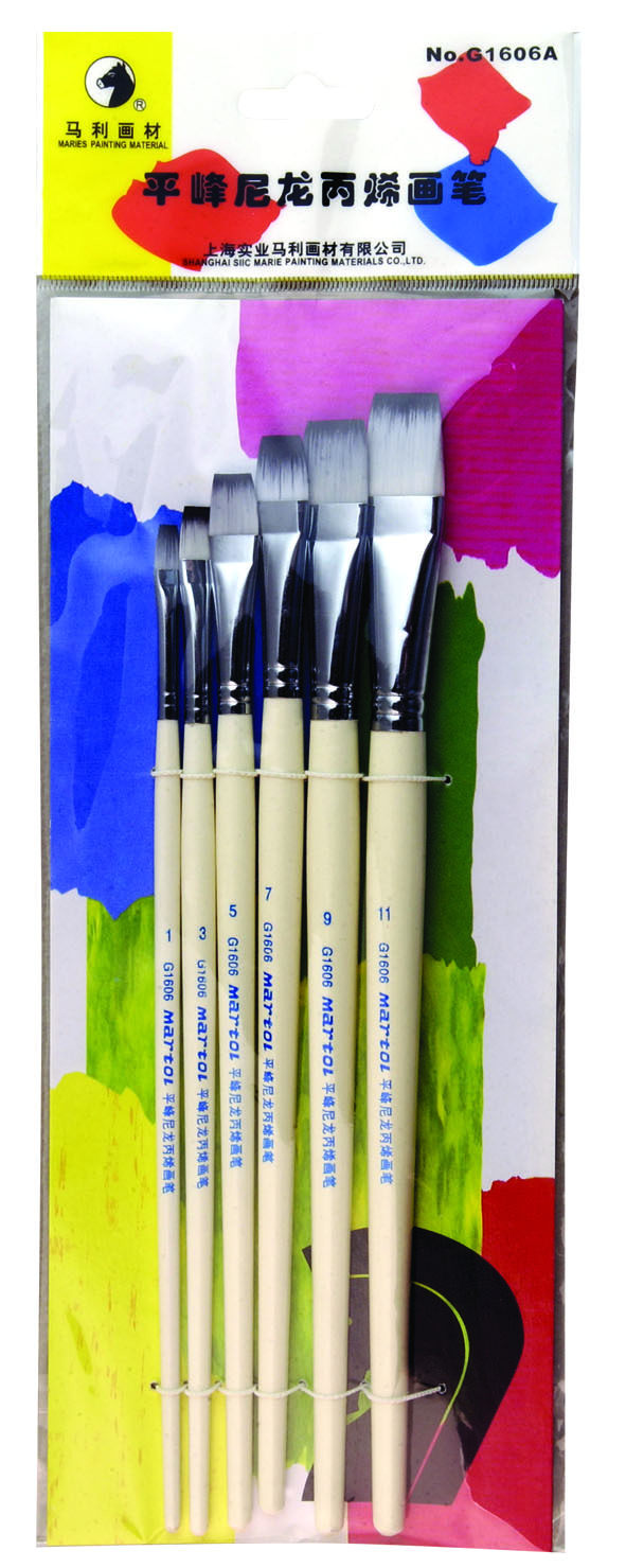 Marley acrylic brush G1606A single number flat peak nylon acrylic brush oil brush acrylic pen