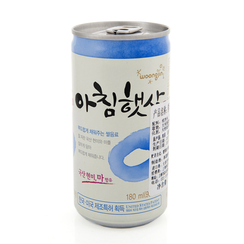 【天猫超市】韩国进口饮料 熊津晨之露米汁180ml/听 营养谷物饮料