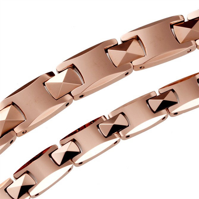 Taiwan Koto Titanium Germanium Magnetic Tungsten Steel Color Gold Titanium Steel Men's Magnetic Men's and Women's Anti-Radiation Bracelet Birthday Gift