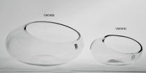 Transparent Glass Sloping Mouth Vase Fish Tank Round Vat Table Swing Piece Special Cabinet Soft Decoration Living Room Accessories Wedding Celebration Floral Art