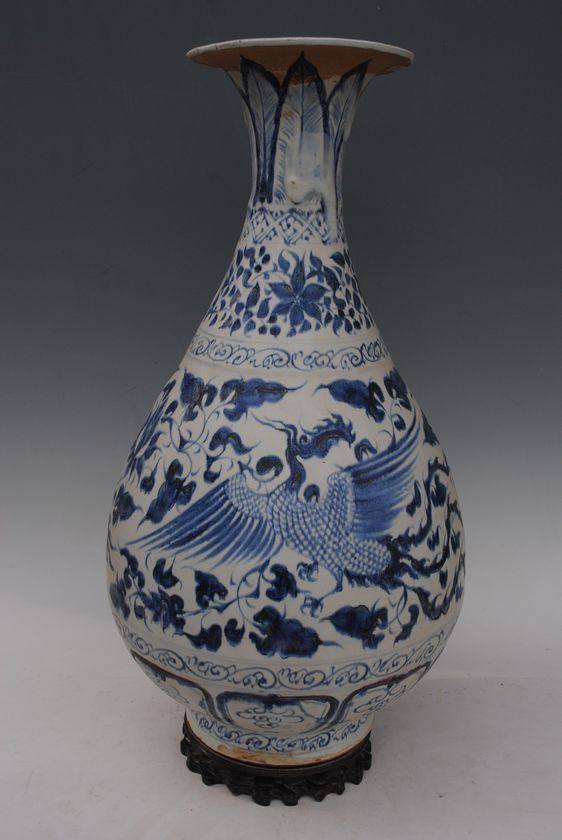 Yuan Qing flower flower fengxiang jade pot spring exposed bone