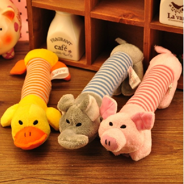 Four-legged striped animal plush toy dog ​​toy sounding toy plush pet toy