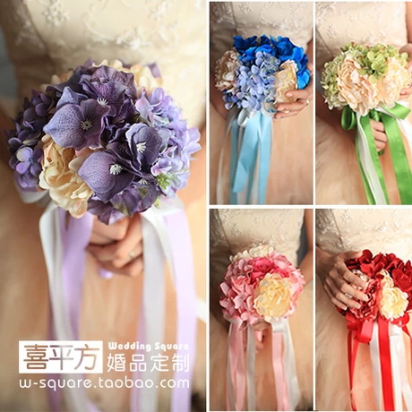 (Hi square)Six-color hand bouquet Wedding hand bouquet High-end bride bridesmaid hand bouquet