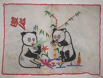 33-45 cm handmade velvet embroidered panda cover cloth 9 pint