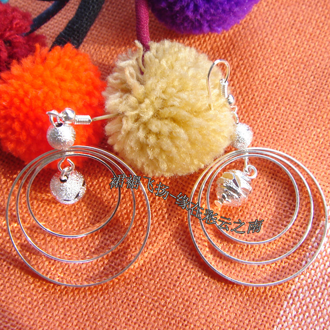 Ethnic style handmade silver earrings earrings 40% off
