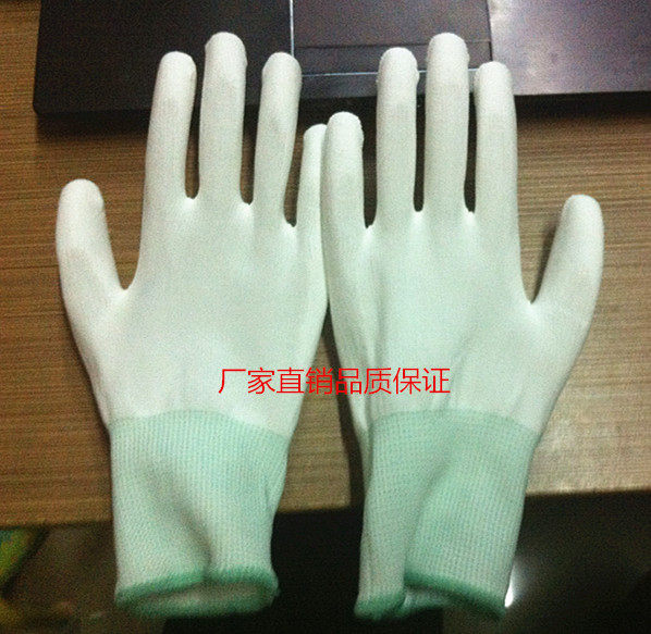 Foreign trade boutique white pu coating )immersion )wear resistant )fine operation )Work gloves