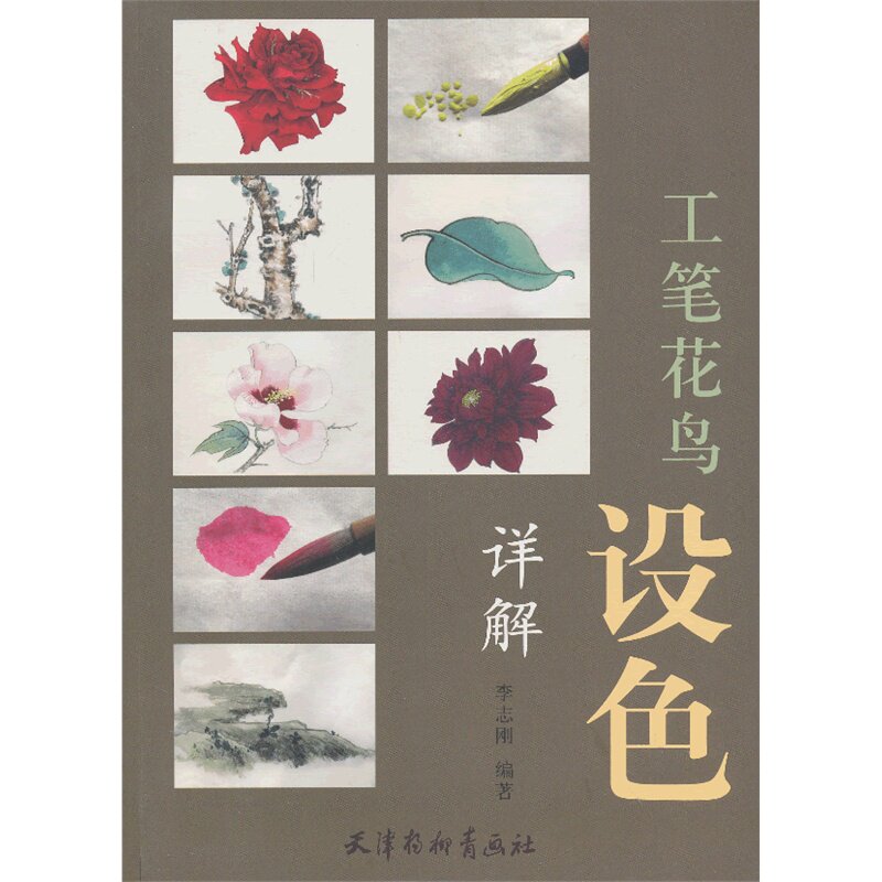 工笔花鸟设色详解 工笔画底稿工笔白描画稿画谱工笔画素材 工笔写意花鸟人物山水画 手绘工笔画入门教程 国画 绘画技法 正版书籍
