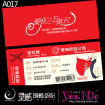 YesIDo air ticket personality invitation creative invitation wedding European wedding boarding pass custom photo