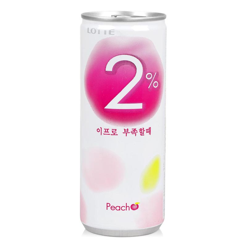 【天猫超市】韩国进口饮料 乐天2%桃味饮料240ml/听 原味果汁饮料