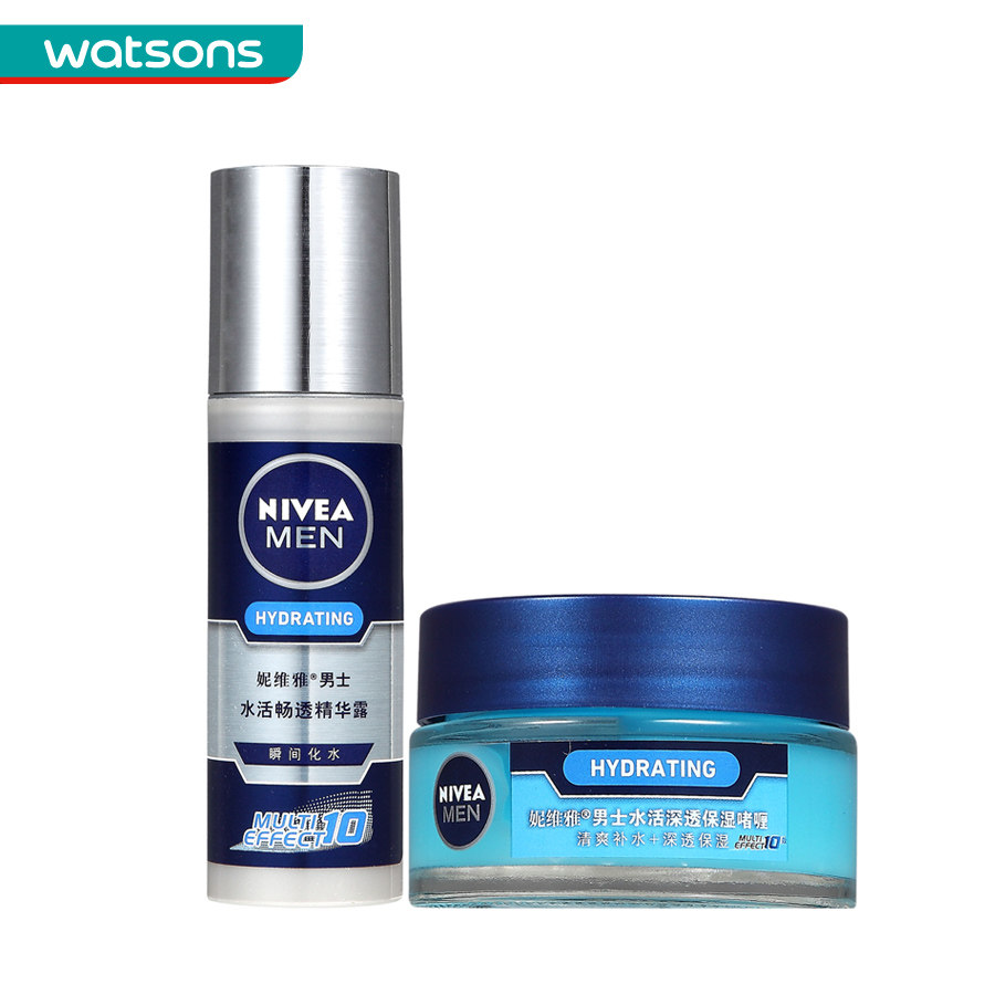 【屈臣氏】组合 妮维雅男士水活深透保湿啫喱+精华露