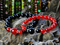 Hot sale gift natural red agate with black agate bracelet couple a pair of Chinese style jewelry 100B