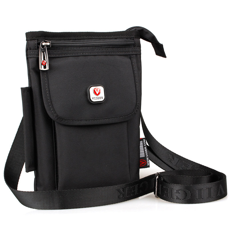 Men's one shoulder crossbody bag multi-functional 7 inch 8 inch flat flat fanny pack Canvas sports small shoulder bag tide